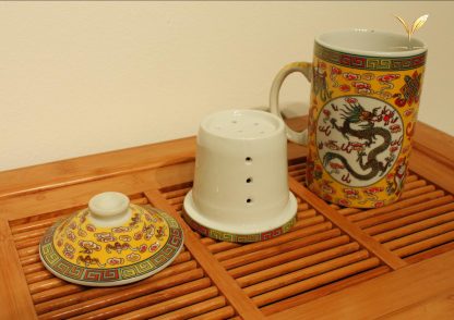 3 Piece Porcelain Tea Infuser Mug (Dragon)